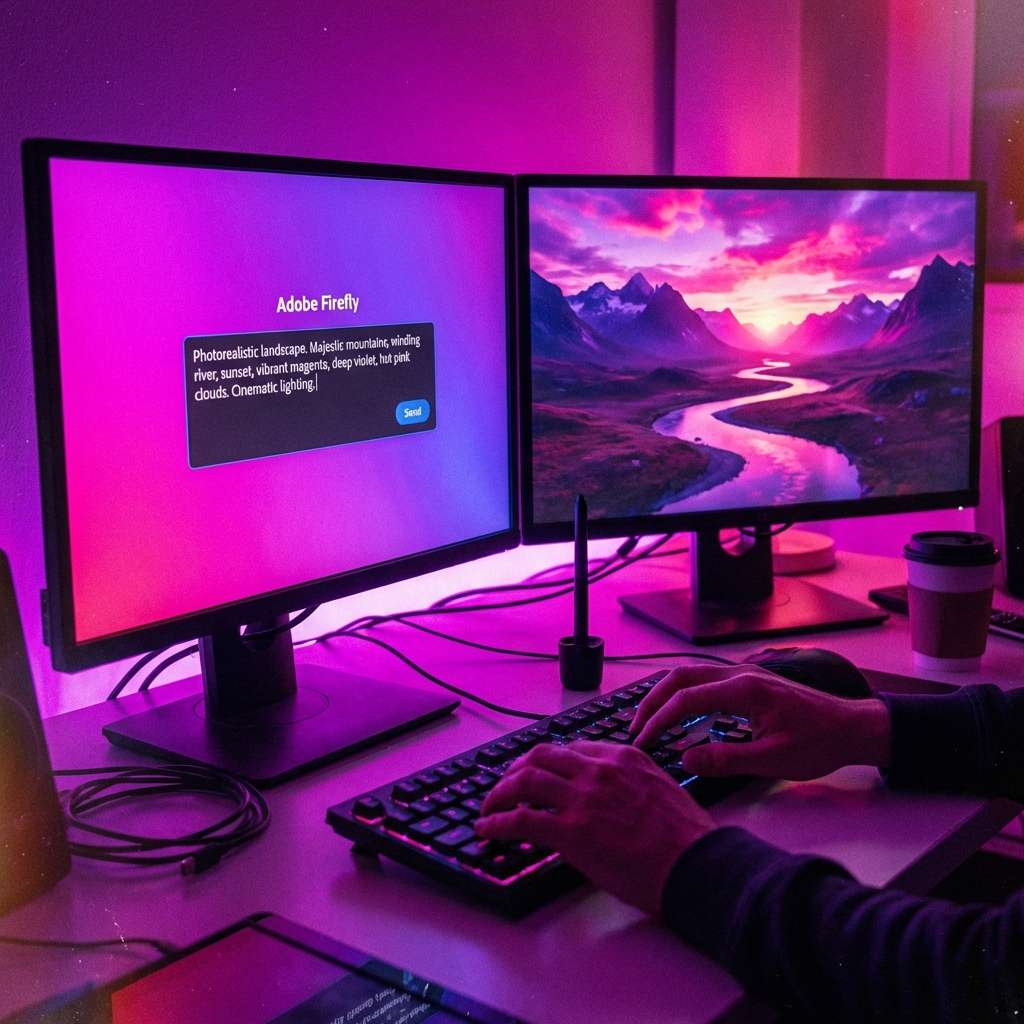 Adobe Firefly AI image generation process