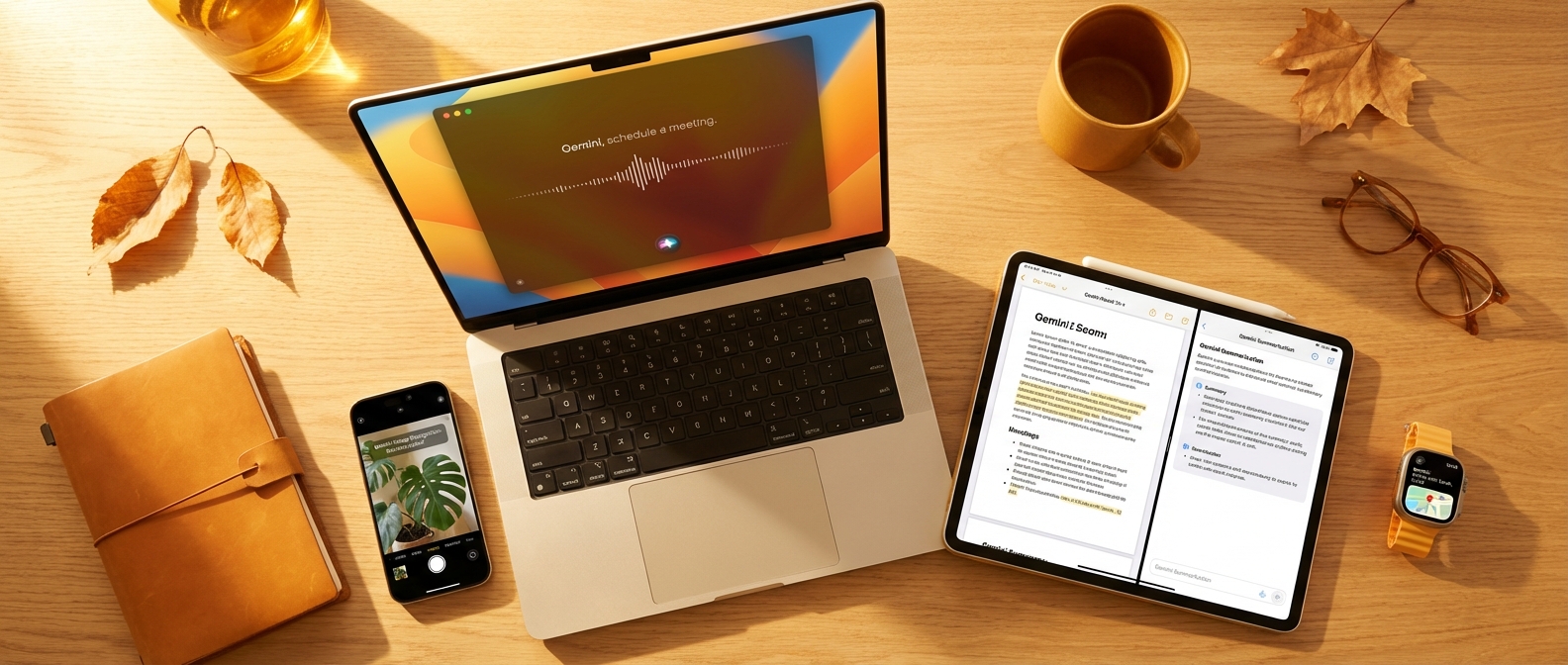 Apple device ecosystem with Gemini AI