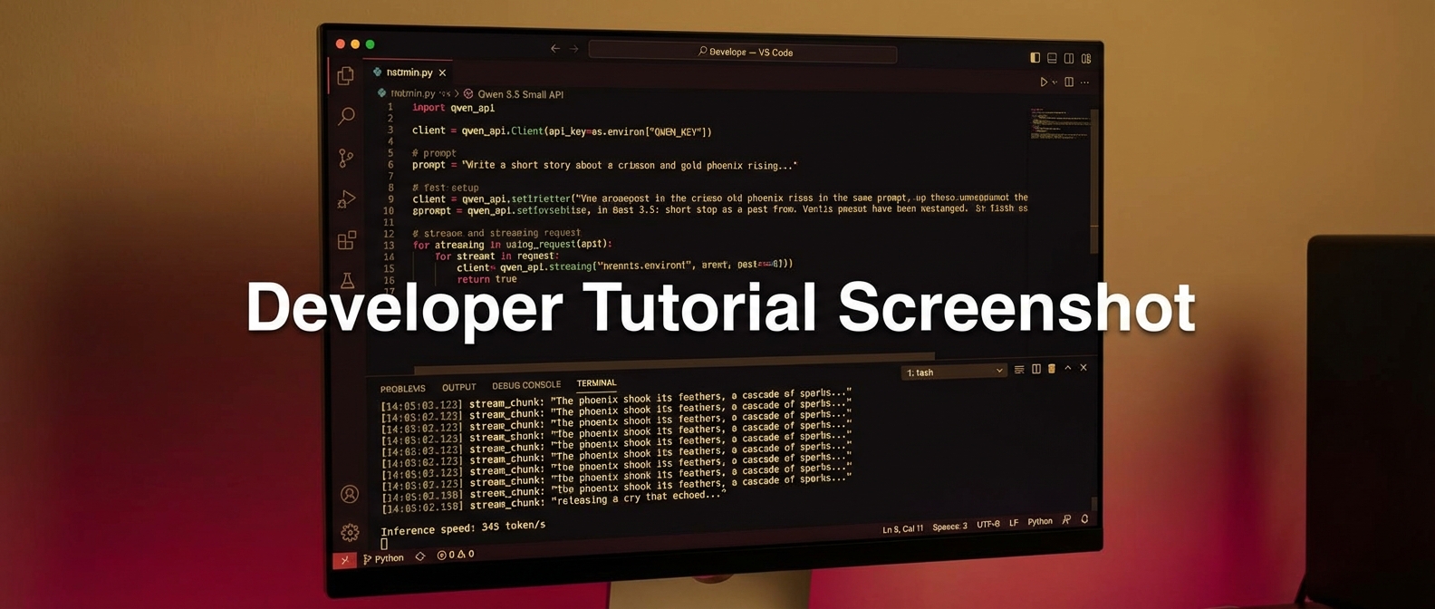 How to use Qwen 3.5 Small with Python API code example