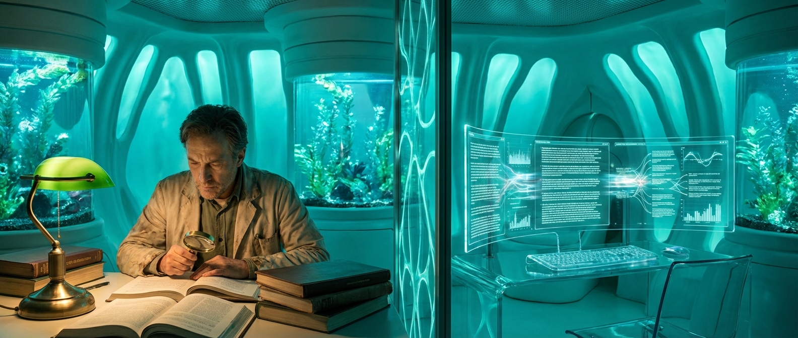 AI and human scientist comparison — autonomous AI system generating peer-reviewed research alongside human researcher