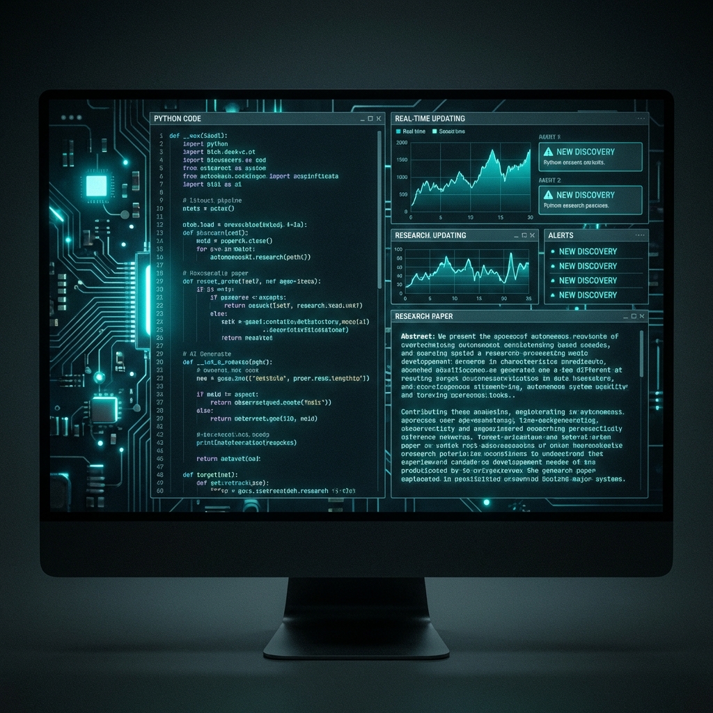 AI Scientist-v2 autonomous research pipeline interface showing code, data analysis, and paper generation