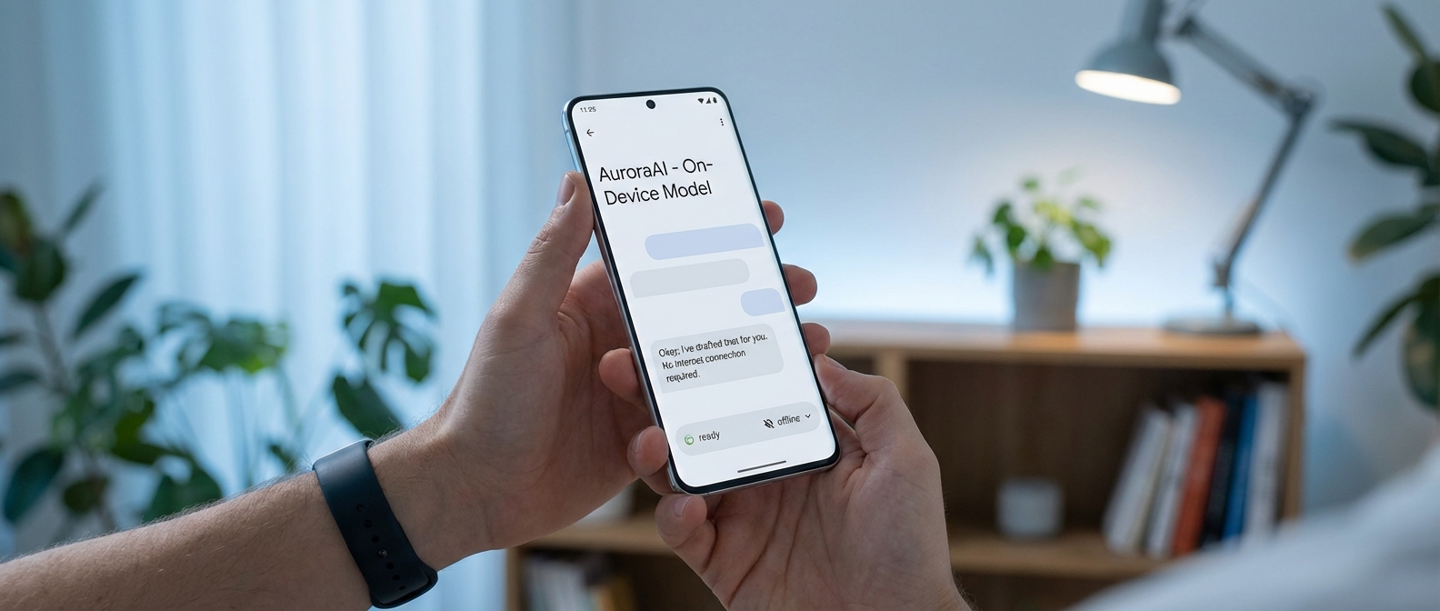 On-device AI running Gemma 4 on Android smartphone without internet