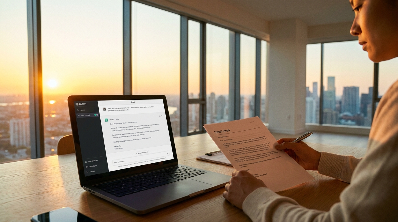 Editing cold outreach email with ChatGPT suggestions