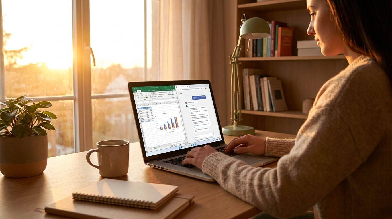 Workspace with ChatGPT and Google Sheets budget dashboard