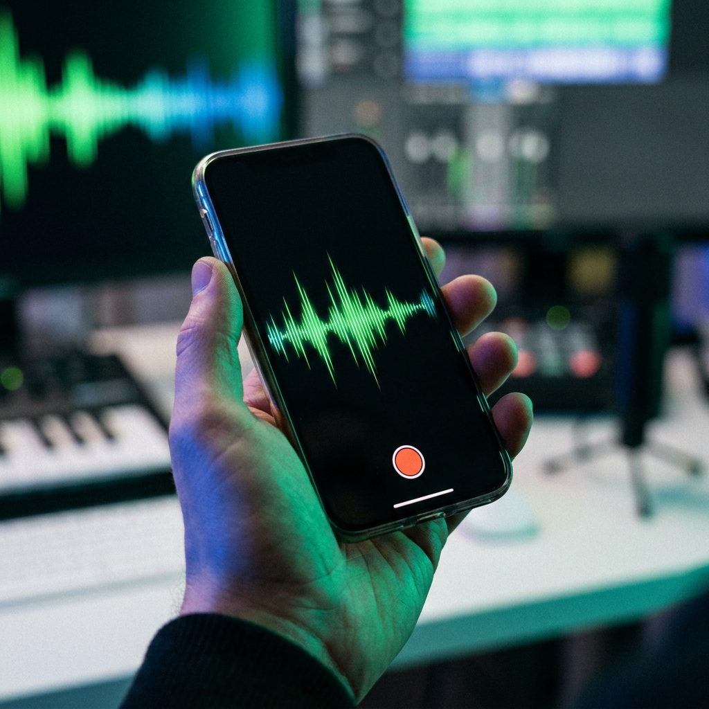 Phone with voice memo recording interface