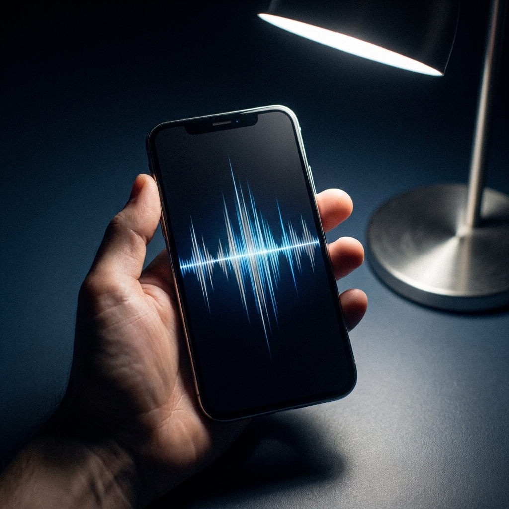 Smartphone showing ChatGPT Voice Mode waveform interface