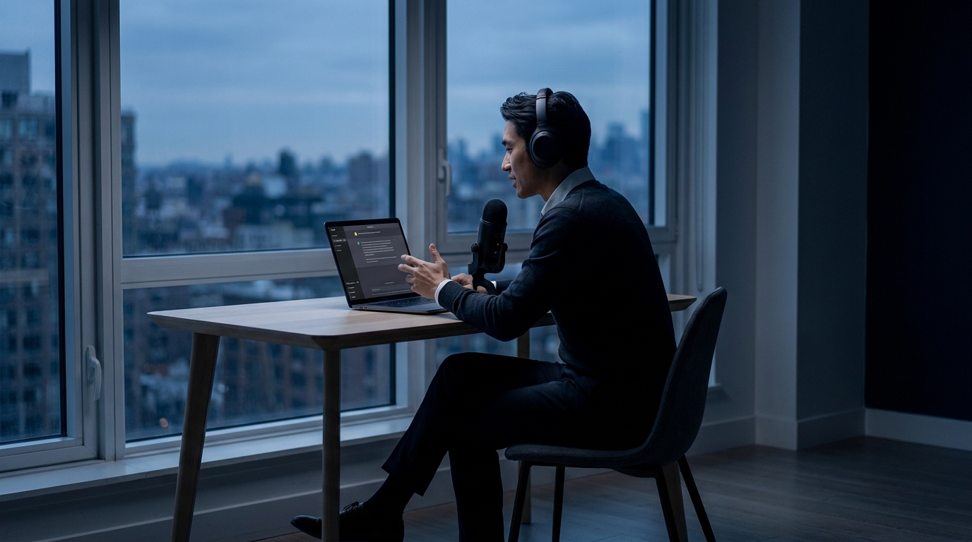 Candidate practicing mock job interview with ChatGPT