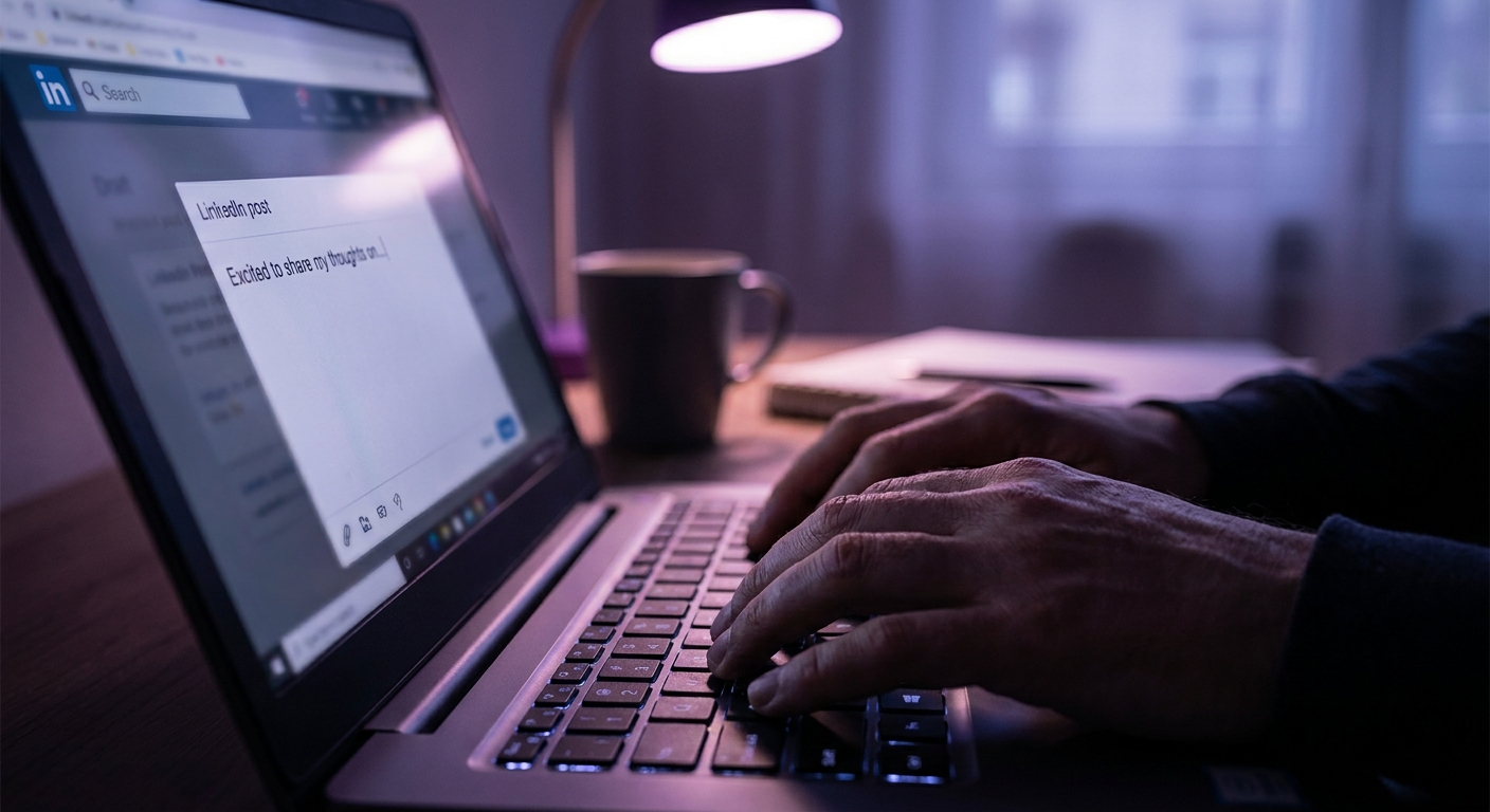 ChatGPT interface showing a LinkedIn post draft being written for a freelancer