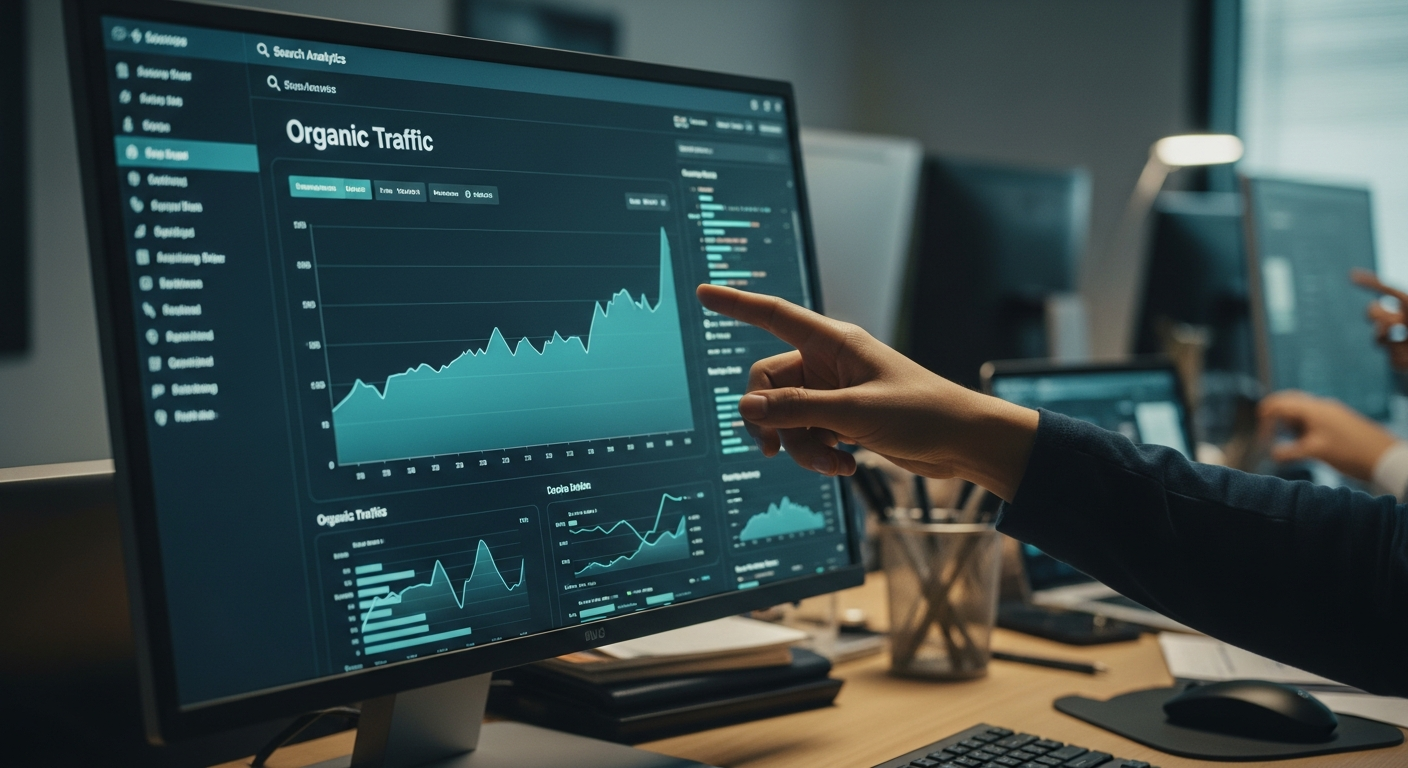 SEO analytics showing organic search performance