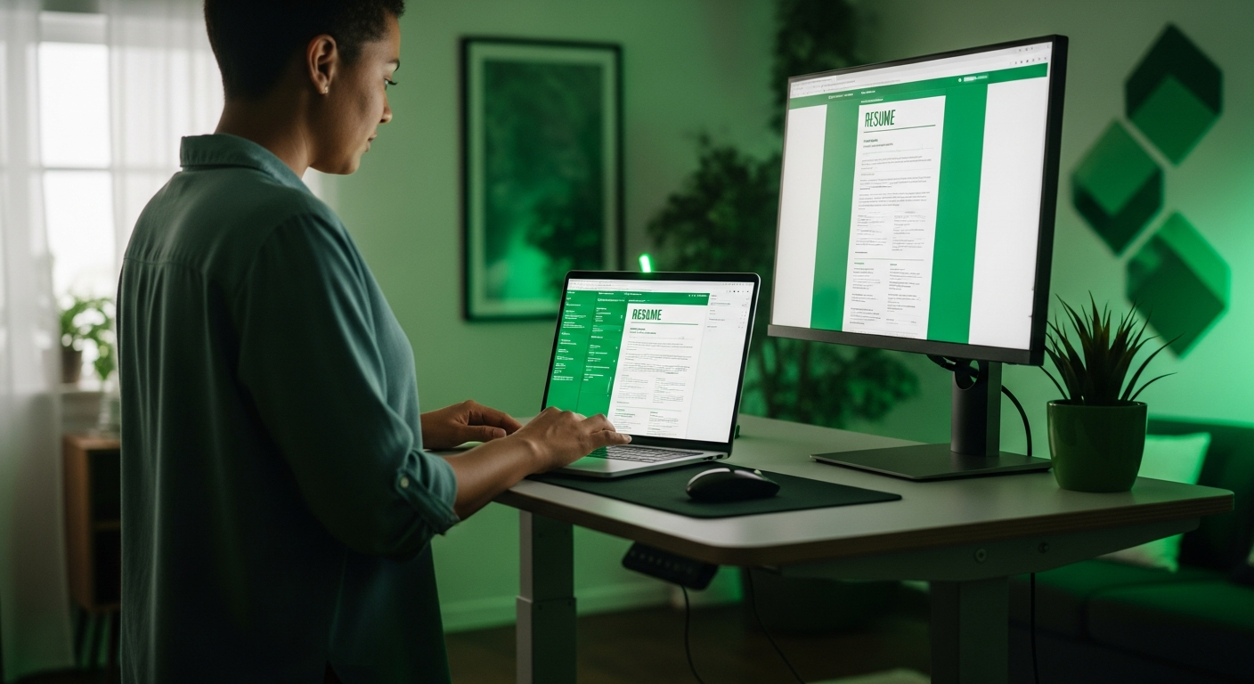 Professional updating their resume to include AI skills