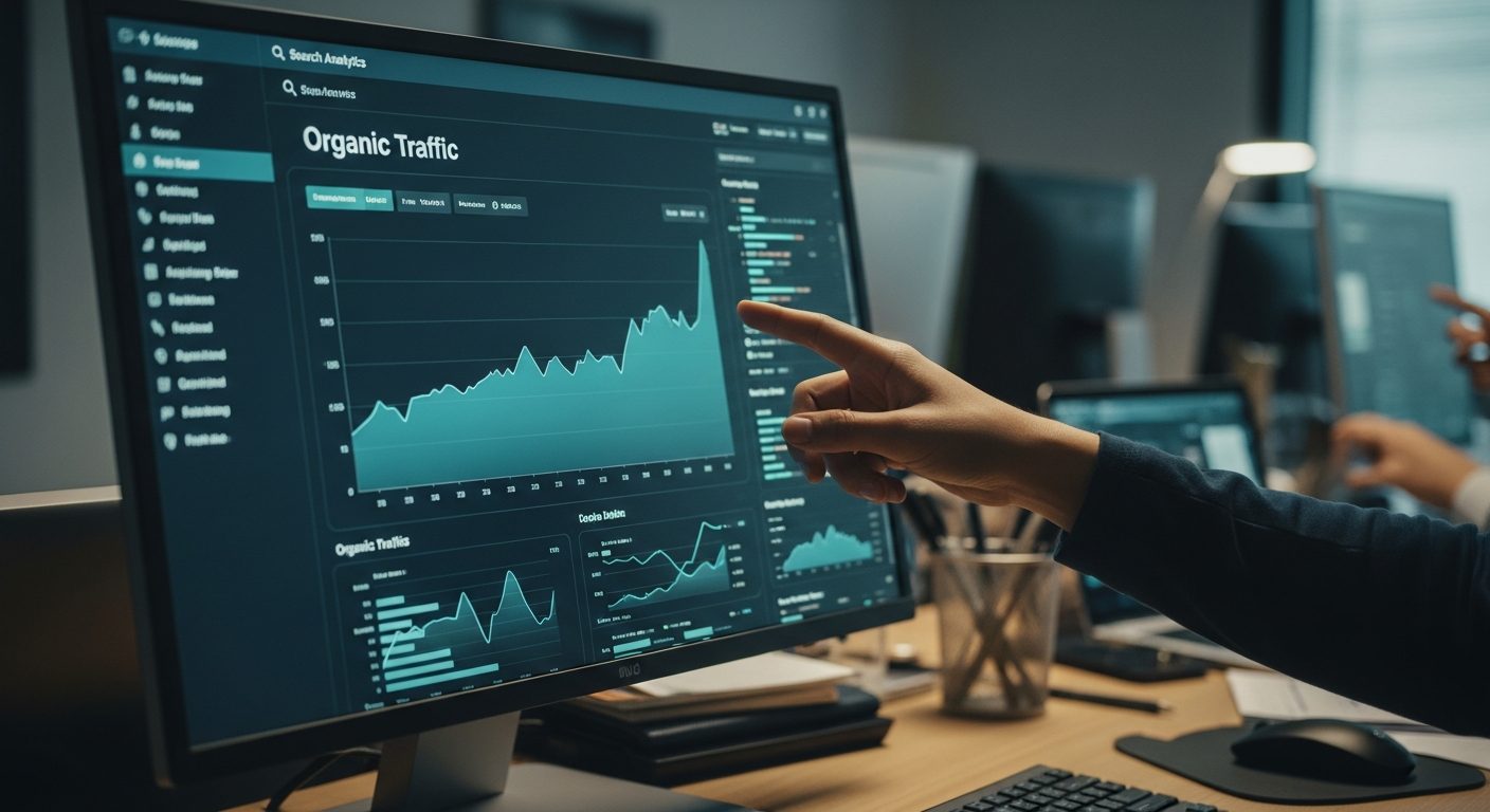 SEO analytics showing organic search performance
