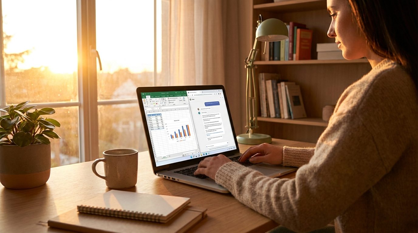 Workspace with ChatGPT and Google Sheets budget dashboard